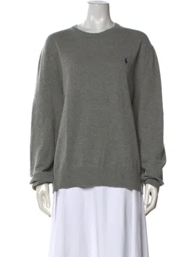 Pre-owned Polo Ralph Lauren Wool Crew Neck Sweater In Gray
