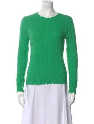 Pre-owned Polo Ralph Lauren Wool Crew Neck Sweater In Green