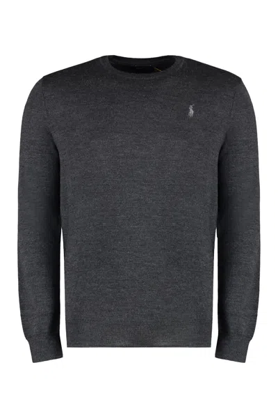 Polo Ralph Lauren Wool Crew-neck Sweater In Grey