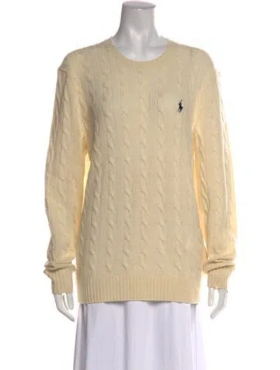 Pre-owned Polo Ralph Lauren Wool Crew Neck Sweater In Neutrals
