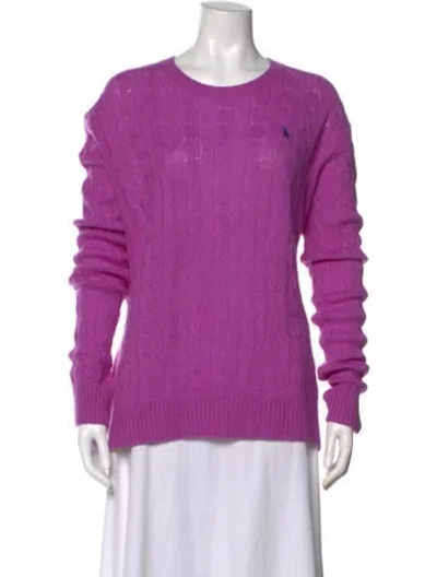 Pre-owned Polo Ralph Lauren Wool Crew Neck Sweater In Purple