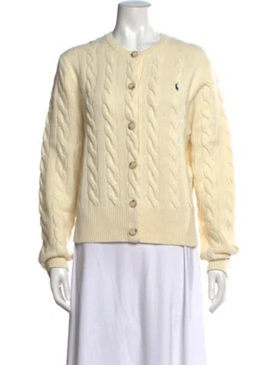 Pre-owned Polo Ralph Lauren Wool Crew Neck Sweater W/ Tags In Neutrals