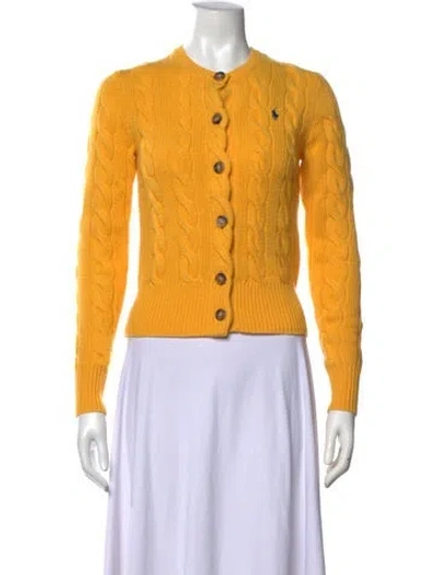 Pre-owned Polo Ralph Lauren Wool Crew Neck Sweater W/ Tags In Yellow