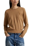Polo Ralph Lauren Medium-weight Italian Wool Crewneck Sweatshirt In Multi