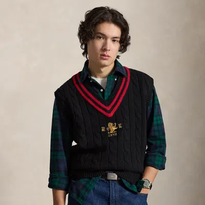 Polo Ralph Lauren Wool Cricket Sweater Vest In Black Multi