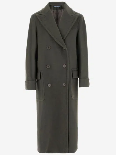 Polo Ralph Lauren Peaked-lapel Double-breasted Coat In Green
