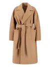 Polo Ralph Lauren Womens Relaxed-fit Wrap-over Wool Maxi Coat Camel Melange In Brown