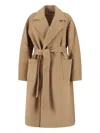 Polo Ralph Lauren Wool Dressing Gown Coat In Beige Wool In Brown
