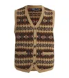 Polo Ralph Lauren Wool Fair Isle Button-up Vest In Beige