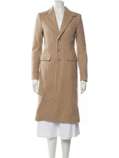 Pre-owned Polo Ralph Lauren Wool Faux Fur Coat In Neutral