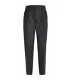 Polo Ralph Lauren Wool Flannel Pleated Trousers In Black