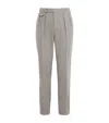 Polo Ralph Lauren Wool Flannel Pleated Trousers In Gray