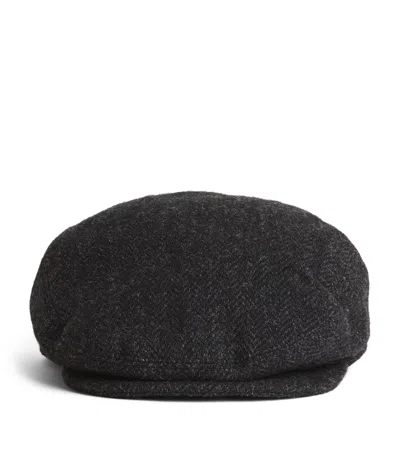 Polo Ralph Lauren Wool Flat Cap In Black