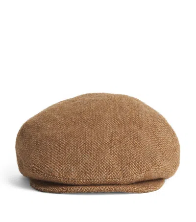 Polo Ralph Lauren Wool Flat Cap In Brown