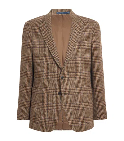 Polo Ralph Lauren Wool Glen Plaid Blazer In Brown