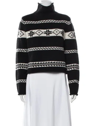 Pre-owned Polo Ralph Lauren Wool Graphic Print Sweater In Black