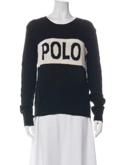 Pre-owned Polo Ralph Lauren Wool Graphic Print Sweater W/ Tags In Black