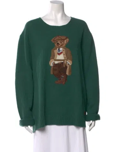 Pre-owned Polo Ralph Lauren Wool Graphic Print Sweater W/ Tags In Green