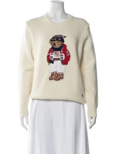 Pre-owned Polo Ralph Lauren Wool Graphic Print Sweater W/ Tags In Neutral