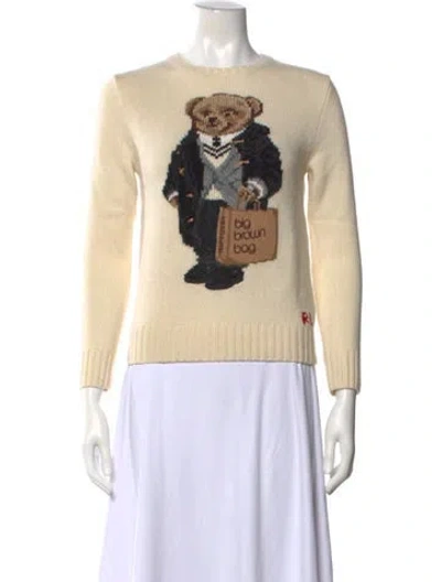Pre-owned Polo Ralph Lauren Wool Graphic Print Sweater W/ Tags In Neutrals