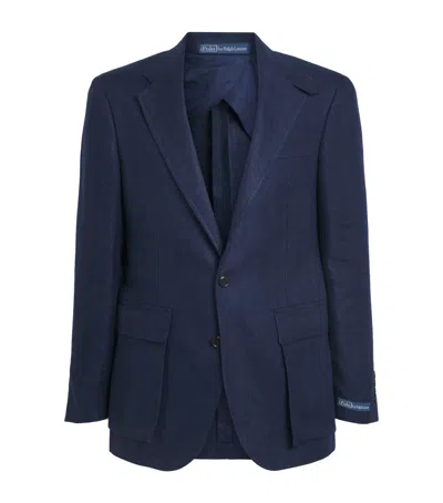 Polo Ralph Lauren Wool Herringbone Rl67 Blazer In Blue
