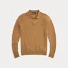 Polo Ralph Lauren Wool Johnny-collar Jumper In Brown