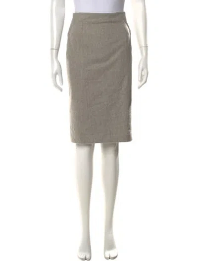 Pre-owned Polo Ralph Lauren Wool Knee-length Skirt In Gray