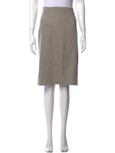 Pre-owned Polo Ralph Lauren Wool Knee-length Skirt In Gray