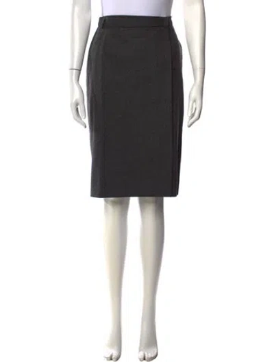 Pre-owned Polo Ralph Lauren Wool Knee-length Skirt In Gray