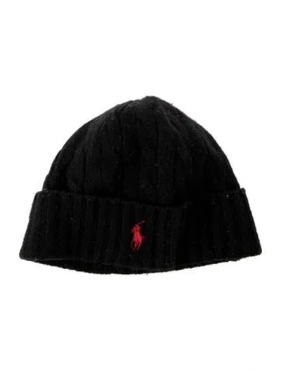 Pre-owned Polo Ralph Lauren Wool Knit Beanie In Black