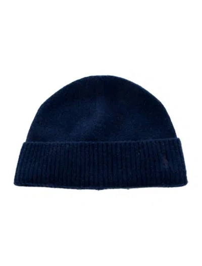 Pre-owned Polo Ralph Lauren Wool Knit Beanie In Blue