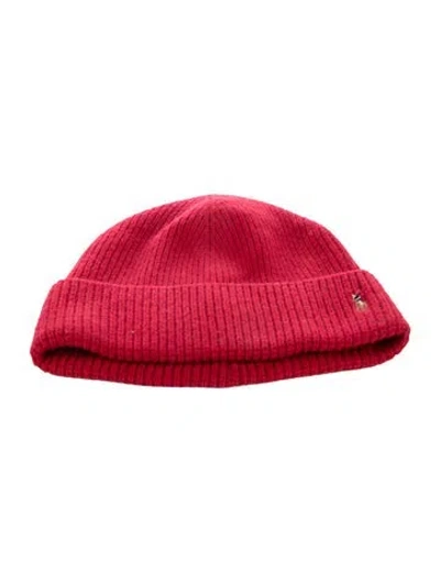 Pre-owned Polo Ralph Lauren Wool Knit Beanie In Red