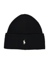Polo Ralph Lauren Wool Knit Beanie With Embroidered Logo In Black