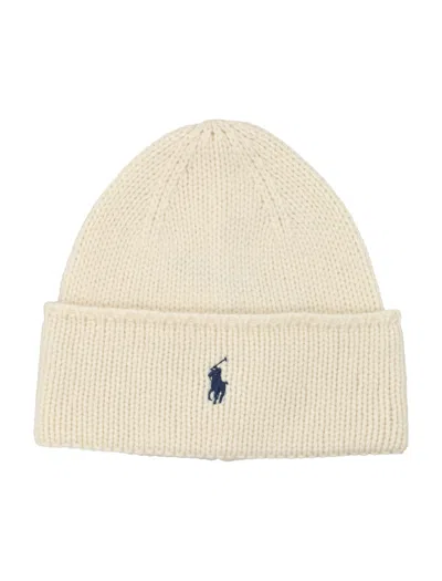 POLO RALPH LAUREN POLO RALPH LAUREN WOOL KNIT BEANIE WITH EMBROIDERED LOGO