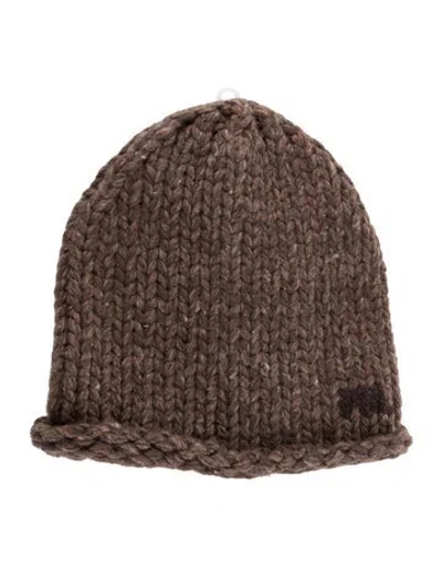 Pre-owned Polo Ralph Lauren Wool Knit Hat W/tags In Brown