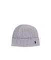 Polo Ralph Lauren Wool Knitted Hat In Gray