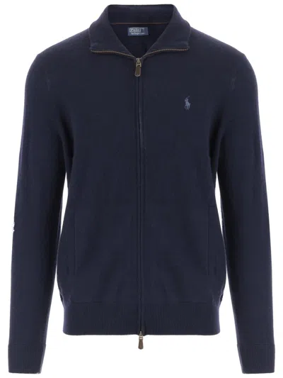 Polo Ralph Lauren Wool Pullover With Half Zip In Blue