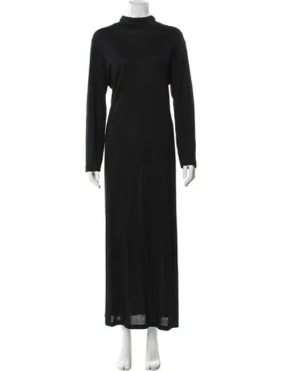 Pre-owned Polo Ralph Lauren Wool Long Dress In Black