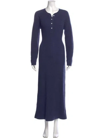 Pre-owned Polo Ralph Lauren Wool Long Dress In Blue
