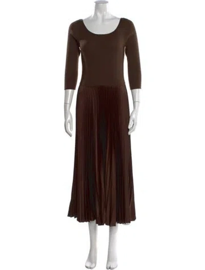 Pre-owned Polo Ralph Lauren Wool Long Dress In Brown