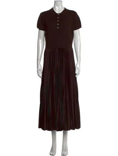 Pre-owned Polo Ralph Lauren Wool Long Dress In Brown