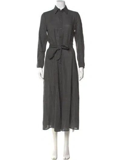 Pre-owned Polo Ralph Lauren Wool Long Dress In Gray