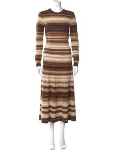 Pre-owned Polo Ralph Lauren Wool Long Dress In Neutral