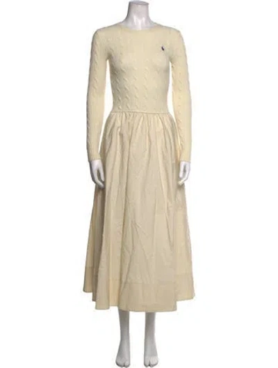 Pre-owned Polo Ralph Lauren Wool Long Dress In Neutrals