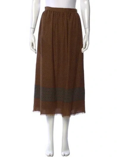 Pre-owned Polo Ralph Lauren Wool Long Skirt In Brown