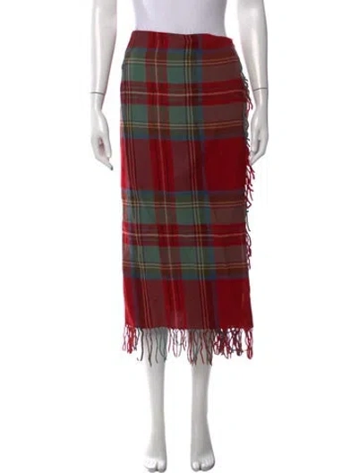 Pre-owned Polo Ralph Lauren Wool Long Skirt In Red