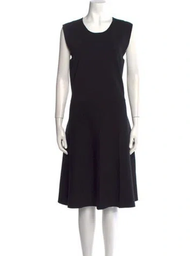 Pre-owned Polo Ralph Lauren Wool Midi Length Dress In Black