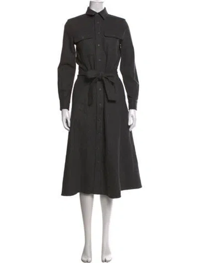 Pre-owned Polo Ralph Lauren Wool Midi Length Dress In Gray