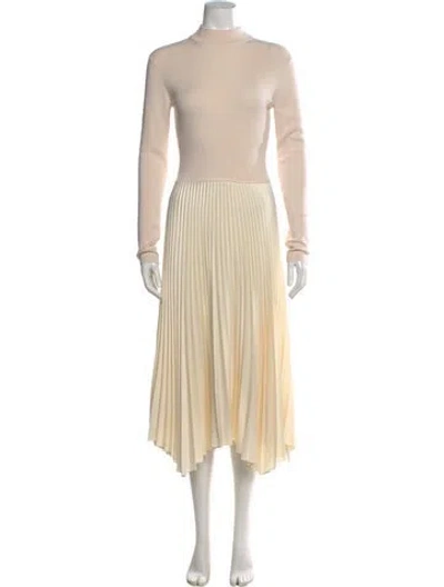 Pre-owned Polo Ralph Lauren Wool Midi Length Dress In Neutral