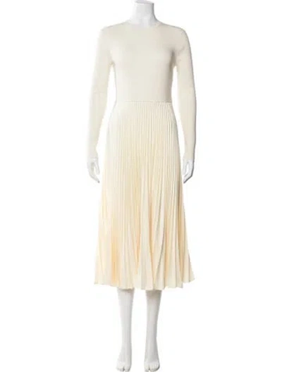 Pre-owned Polo Ralph Lauren Wool Midi Length Dress In Neutral